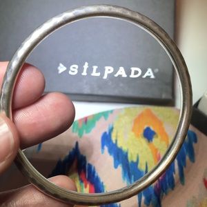 Hammered sterling silver bangle